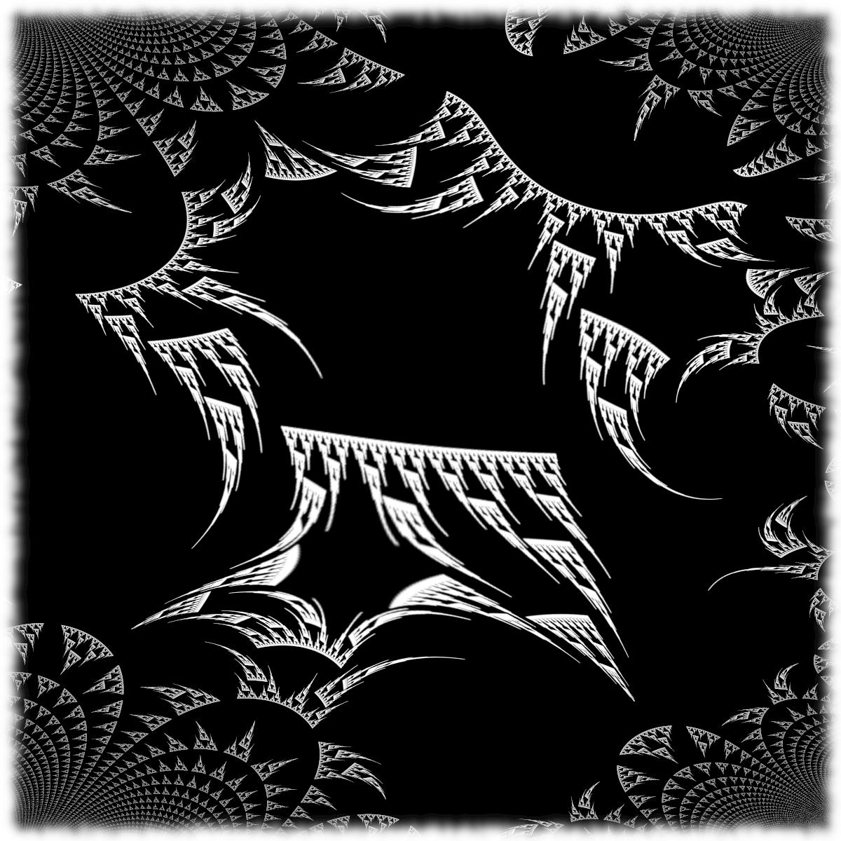 Avanova Style Art Warped Triangular Fractal Black & White