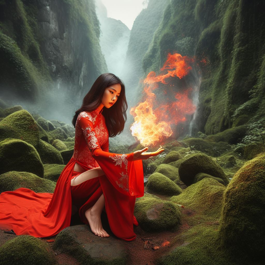 Red Magic Asian Lady