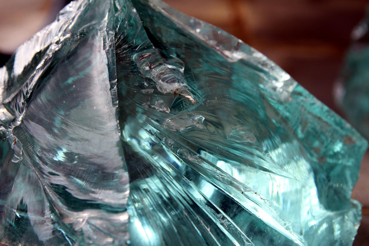 Teal glass chrystal