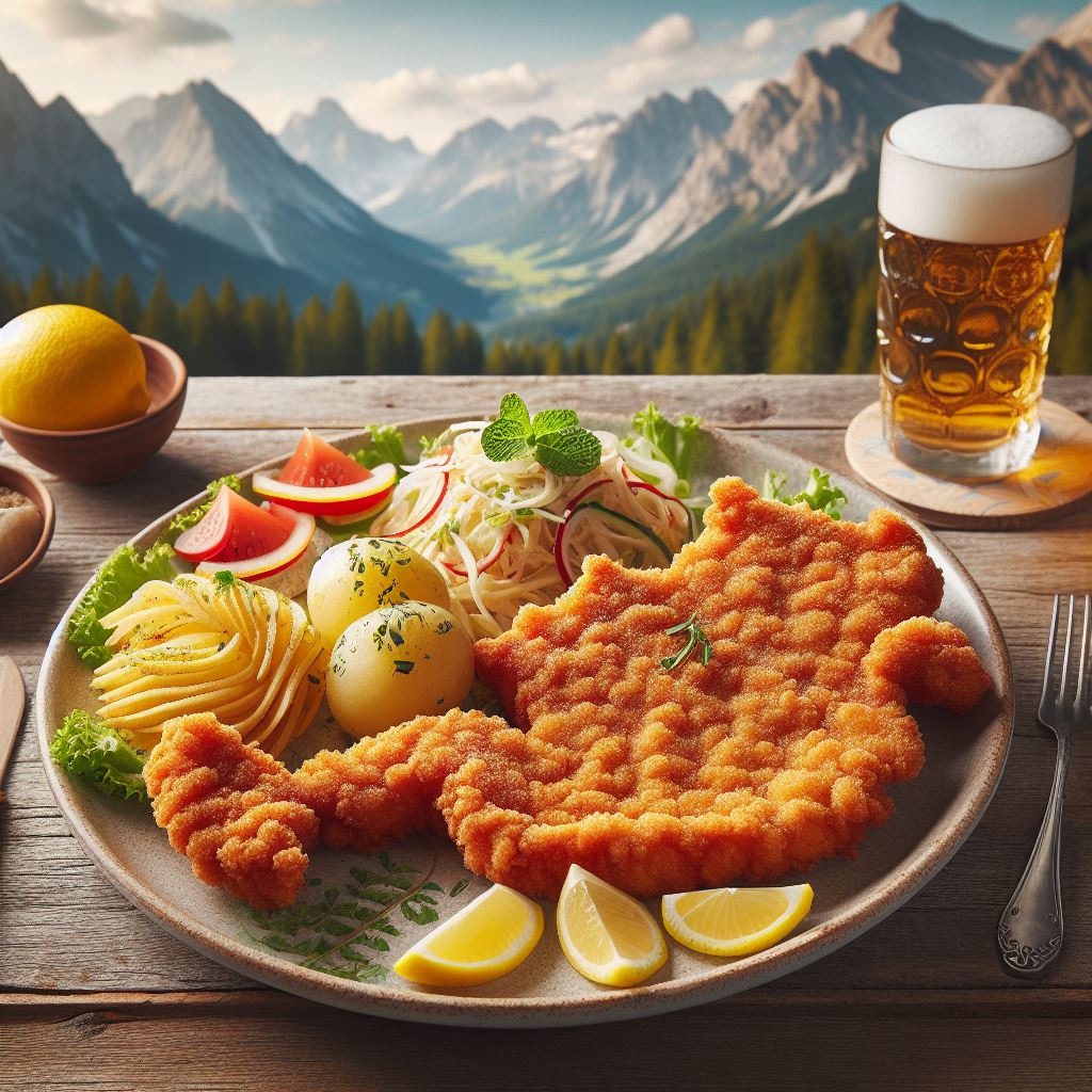 Wiener Schnitzel in the shape of Austria